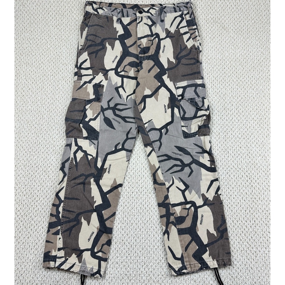 Vintage Predator Pants Mens Large Brown Tan Camo Cargo Hunting Drawstring Ankle